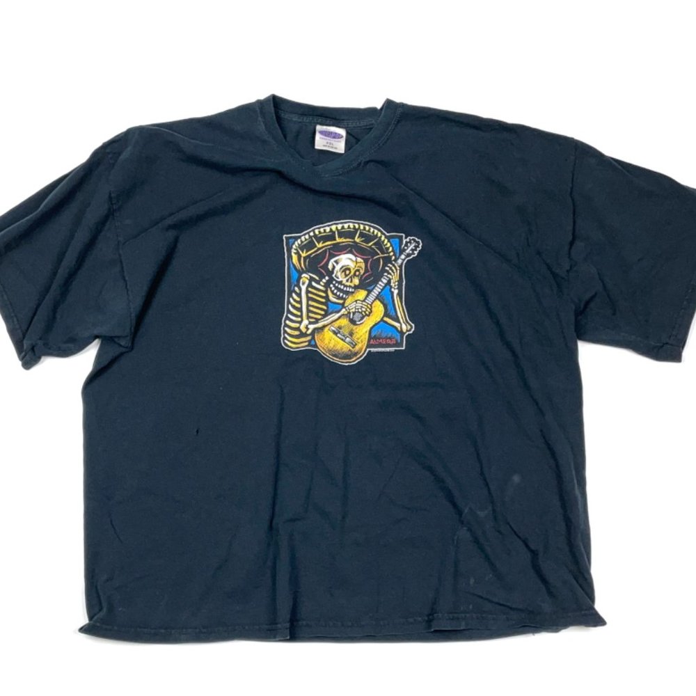 2004 Poster Pop Skelton Guitar T-Shirt Almera